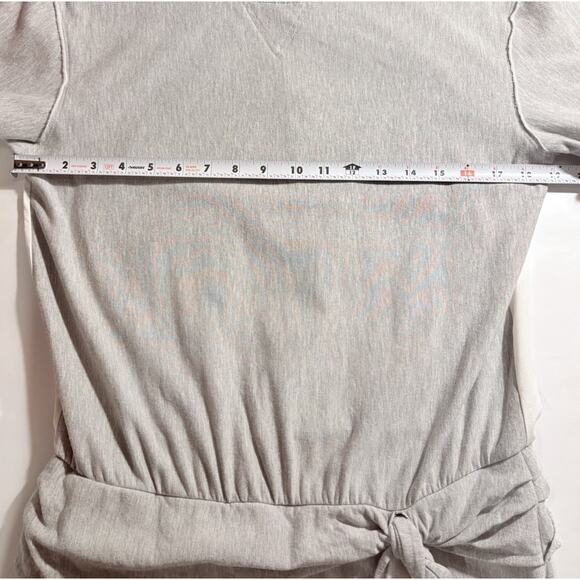 SOUTHCOTT Large Short Sleeve Sweatshirt Dress Mixed Media Gray Casual Loungewear - Picture 12 of 13
